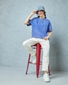 Shop Women's Blue Oversized Acid Wash T-shirt