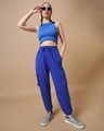 Shop Women's Blue Oversized Cargo Joggers