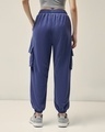 Shop Women's Skipper Blue Oversized Cargo Joggers-Full