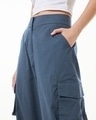 Shop Women's Blue Oversized Cargo Parachute Pants