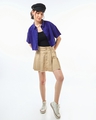 Shop Women's Blue Oversized Crop Shirt-Full