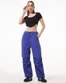 Shop Women's Blue Oversized Parachute Pants-Full