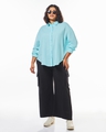 Shop Women's Blue Oversized Plus Size Shirt-Full