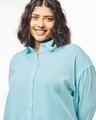 Shop Women's Blue Oversized Plus Size Shirt