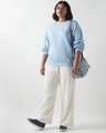 Shop Women's Blue Oversized Plus Size Sweatshirt-Full