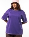 Shop Women's Skipper Blue Oversized Plus Size T-shirt-Front