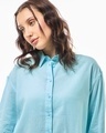 Shop Women's Blue Oversized Shirt