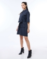 Shop Women's Blue Oversized Shirt Dress-Design