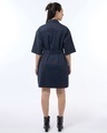 Shop Women's Blue Oversized Shirt Dress-Full