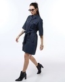 Shop Women's Blue Oversized Shirt Dress