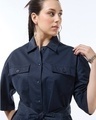 Shop Women's Blue Oversized Shirt Dress