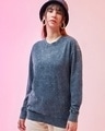 Shop Women's Blue Oversized Sweatshirt-Front