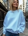 Shop Women's Blue Oversized Sweatshirt-Front