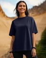 Shop Women's Blue Oversized T-shirt-Front