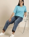 Shop Women's Blue Oversized T-shirt-Design