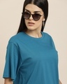 Shop Women's Blue Oversized T-shirt-Full