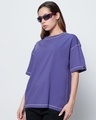 Shop Women's Blue Oversized T-shirt-Full
