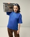 Shop Women's Blue Oversized T-shirt-Front