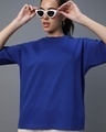 Shop Women's Blue Oversized T-shirt-Front