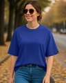 Shop Women's Blue Oversized T-shirt-Front