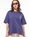 Shop Women's Skipper Blue Oversized T-shirt-Front