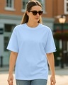 Shop Women's Blue Oversized T-shirt-Front