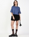 Shop Women's Blue Oversized Short Top-Full