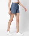 Shop Women's Blue Paint Splash Printed Shorts-Design