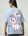 Shop Women's Blue Pawsome Graphic Printed Oversized T-shirt-Front