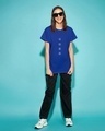 Shop Women's Blue Peace Seeker Graphic Printed Boyfriend T-shirt-Full