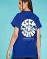 Shop Women's Blue Peace Seeker Graphic Printed Boyfriend T-shirt-Front