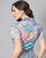 Shop Women's Blue & Peach All Over Paisley Printed Short Top-Design