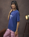 Shop Women's Blue Phoenix Fawkes Graphic Printed Oversized T-shirt-Design