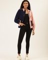 Shop Women's Blue & Pink Color Block Jacket-Full