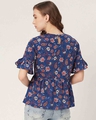 Shop Women's Blue & Pink Floral Print A Line Top-Design
