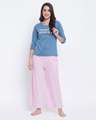 Shop Women's Blue & Pink Your Own Kind Always Typography Nightsuit-Front