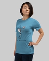 Shop Women's Blue Pizza Wizard Typography Loose Fit T-shirt-Full
