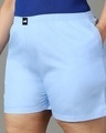 Shop Women's Blue Plus Size Boxer Shorts-Front