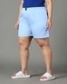 Shop Women's Blue Plus Size Boxer Shorts-Design