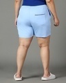 Shop Women's Blue Plus Size Boxer Shorts-Full