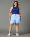 Shop Women's Blue Plus Size Boxer Shorts