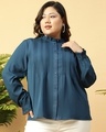 Shop Women's Blue Plus Size Shirt-Front