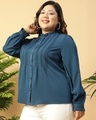 Shop Women's Blue Plus Size Shirt-Design