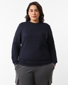 Shop Women's Blue Plus Size Sweatshirt-Front