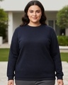 Shop Women's Blue Plus Size Sweatshirt-Front