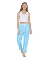 Shop Women's Blue Printed Regular Fit Pyjamas