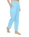 Shop Women's Blue Printed Regular Fit Pyjamas-Full