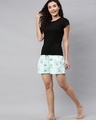 Shop Women's Blue Printed Shorts-Full