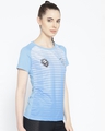 Shop Women's Blue Printed Slim Fit T-shirt-Full