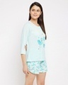 Shop Pack of 2 Women's Blue Printed Top & Shorts Set